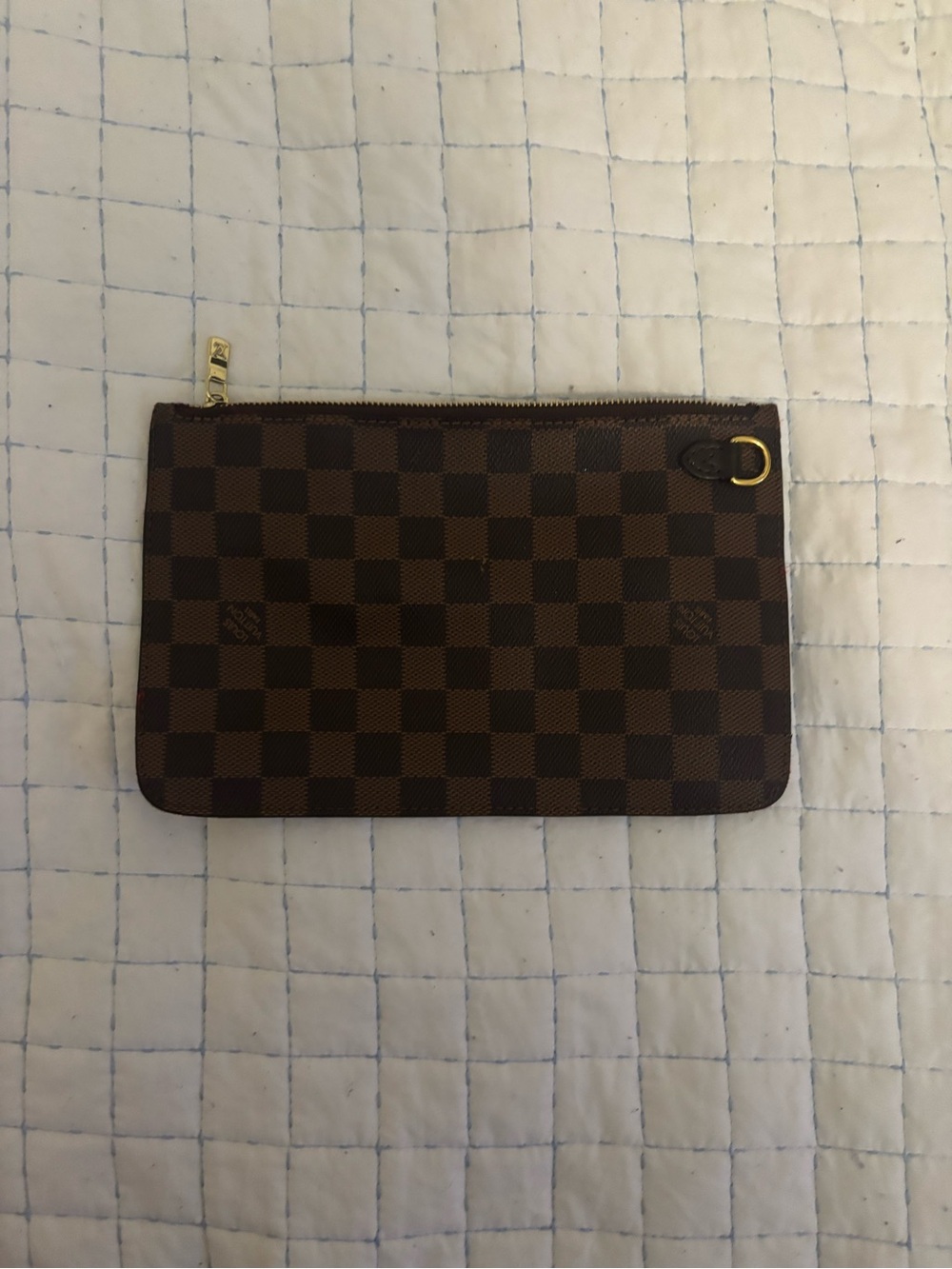 Louis Vuitton Brown Damier Ebene Zippered Pouch